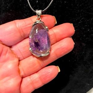 Beautiful 9.25 Purple Garden Quartz alloy pendant and ring